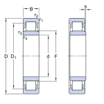 Bản vẽ kỹ thuật NU 2212 ECP-SKF