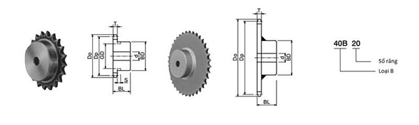 Đĩa Xích SKF 5 Đĩa xích liền khối với cùi trục 1 bên