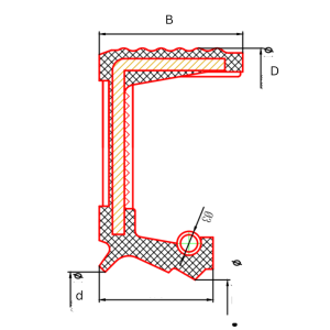 Phớt chặn dầu 38X51X7 TG4 FKM 38