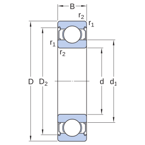 Vòng bi 6216-2RS1/GJN SKF