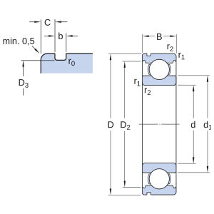 Vòng bi 6408 N SKF