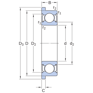 Vòng bi W 638/8 R-2Z SKF